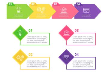 Infographic presenting step-by-step guide for creating effective infographics. Each section highlighting important design principles to consider for better communication