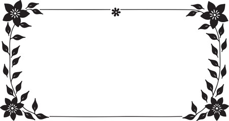 Black flower frame, silhouette, ornamental frame, ornament, border, decorative frame, decoration, label, vintage, retro, wedding invitation, cut file, Cricutvector, SVG, DXF, PNG, clipart, floral fram