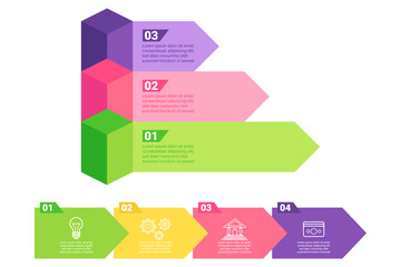 Infographic presenting colorful set of steps highlighting systematic process. Each section using distinct colors to represent various phases and activities