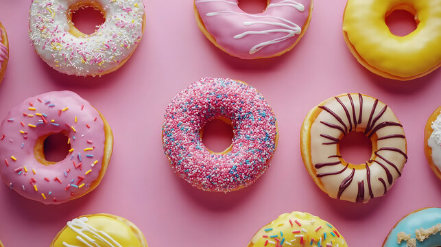 colorful donuts with icing
