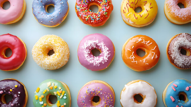 colorful donuts with icing
