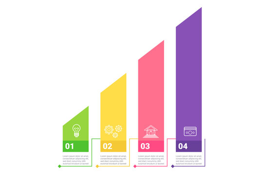 Infographic outlining four key steps in colorful format to enhance understanding of financial topics. Process presented in progressive manner
