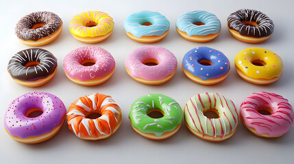 colorful donuts with icing