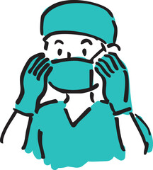 Surgeon Preparing for Surgery – Medical Professional Wearing Gloves and Mask