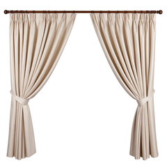 PNG Elegant Drape of Light: Capturing the exquisite beauty of flowing fabric, revealing a soft and inviting ambiance. The neutral backdrop allows the curtains to take center stage.