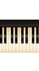 Fototapeta premium Musical keyboard close-up shows ivory and ebony keys.