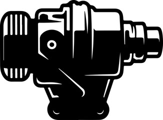 Starter motor silhouette vector illustration