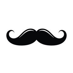Vector illustration of black mustache silhouette