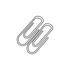Obraz premium A simple line drawing of two paperclips placed side by side.