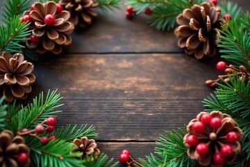 Rustic Handmade Christmas Garland with Pinecones, Twigs, and Berries Cozy Holiday Country Decor