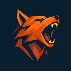 Fototapeta premium Aggressive Wolf Mascot Vector