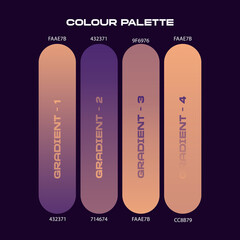 Modern gradient color palette for digital design