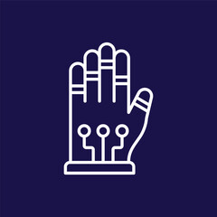 Futuristic AI Hand Vector Illustration – Robotic Hand, Digital Technology, Cybernetic Arm, Artificial Intelligence Gesture, Machine Learning Hand Icon, Neural Network Design, Holographic Palm