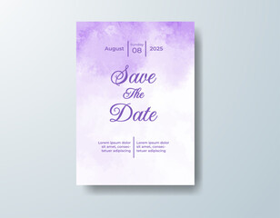 Wedding invitation with abstract watercolor background
