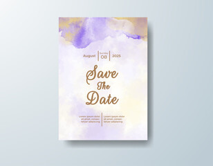 Wedding invitation with abstract watercolor background