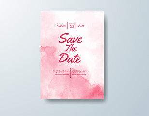 Wedding invitation with abstract watercolor background