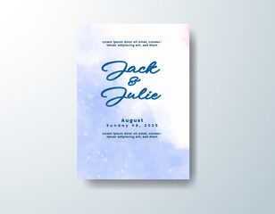 Wedding invitation with abstract watercolor background
