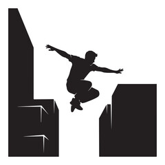 Parkour silhouette graphic vector illustration
