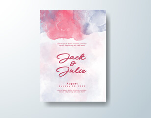 Wedding invitation with abstract watercolor background