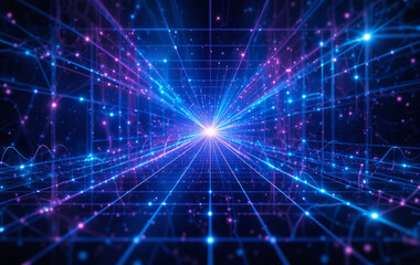 Fototapeta premium Blue Purple Abstract Background Image, Space, Light, Line, Diffusion, Banner Texture Advertising Poster
