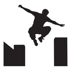Parkour silhouette graphic vector illustration
