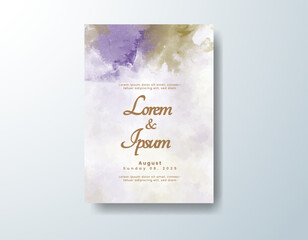 Wedding invitation with abstract watercolor background