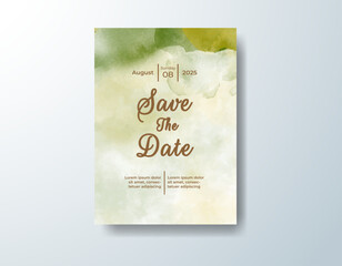 Wedding invitation with abstract watercolor background