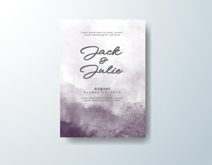 Wedding invitation with abstract watercolor background