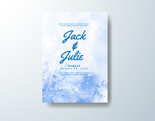 Wedding invitation with abstract watercolor background