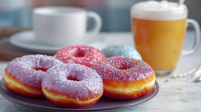 cup of coffee and donuts