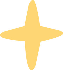 Simple Yellow Four Point Star Illustration
