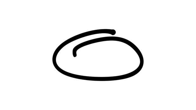 Quick transition element featuring a stylized marker sketch animation that draws an imperfect circle or oval boundary frame for design overlay.
