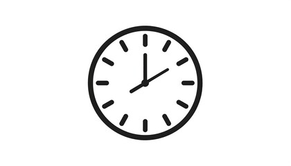 Fototapeta premium Simple Clock Face Icon Minimalist Design.