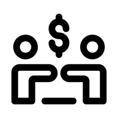 Mutual Fund Icon — Financial Outline for Investment and Asset Management