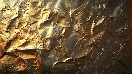 Wrinkled Golden Foil with Metallic Finish for Creative Projects