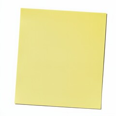 Blank Yellow Sticky Note on White Background for Notes and Reminders