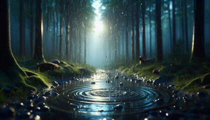 Rain in the forest