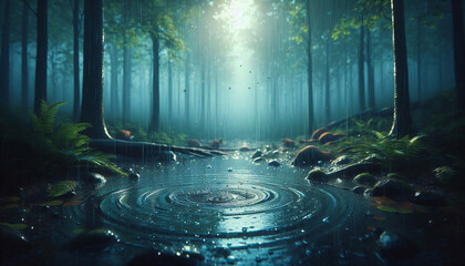 Rain in the forest