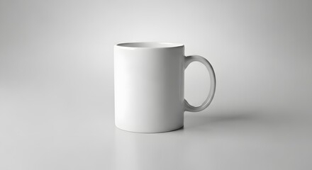 Obraz premium Blank White Coffee Mug on White Background Mockup for Branding