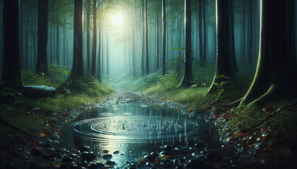 Rain in the forest