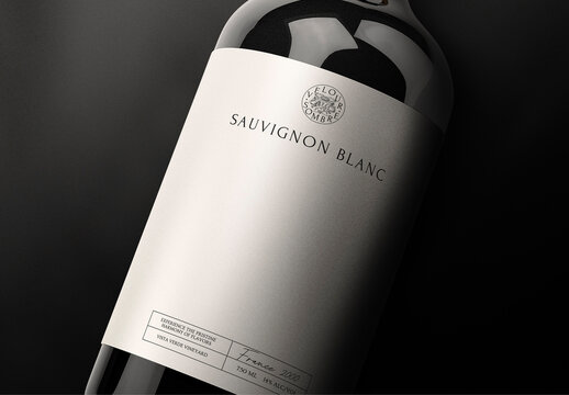 Elegant Wine Bottle Mockup Design