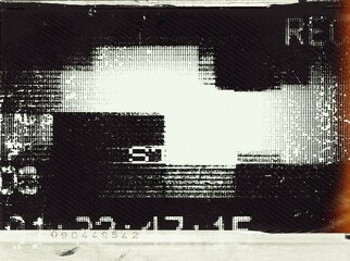 Abstract Television screen vhs effect glitch distorted flickering noise grain texture broadcasting error test or signal test, retro scanned paper texture background 