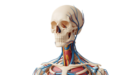 Anatomical Model Featuring Skull Neck and Upper Torso.