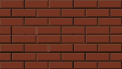 Obraz premium dark brown brick wall texture with natural shadows.