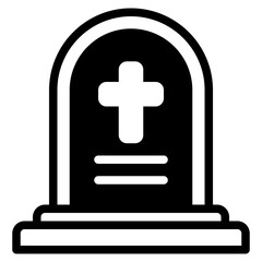 Obraz premium Gravestone with Cross Illustration