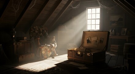 Dusty Attic Memories in Sunlight