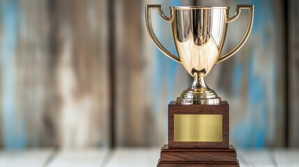 Custom Engraved Brass Plate Attached to Elegant Trophy Celebrating Achievement and Recognition