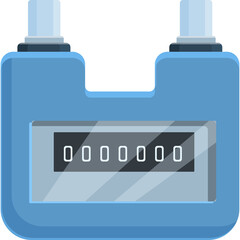 Light Blue Medical Device With Digital Display Showing Zeros And Two Cylindrical Caps On Top Isolated On White Background