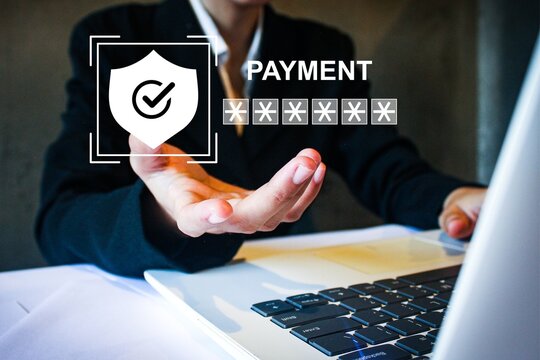 Payment pin password concepts for security, financial transaction, and online banking themes. This graphic illustrates the safe entry of a confidential code for purchases and digital access.