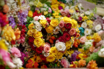 ハート型のバラ、春のイメージ背景